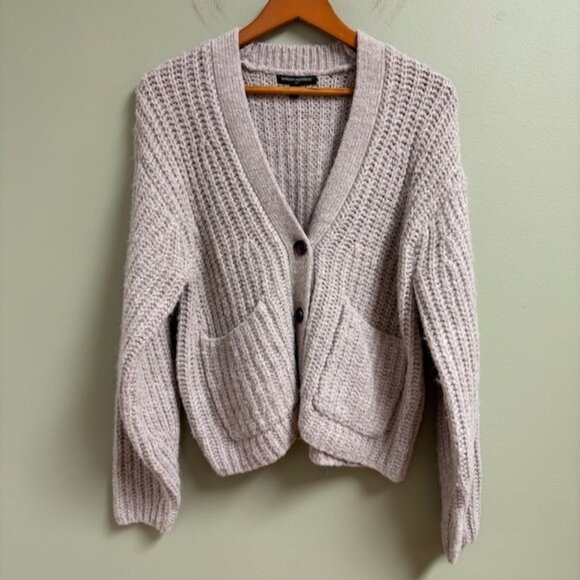 Banana Republic Womens Chunky Knit Wool Blend Cardigan Size M Preppy Academia - Picture 1 of 10